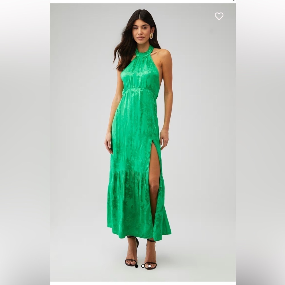 Saylor Audie dress Elegant Green Halter Maxi Dress - Picture 2 of 12